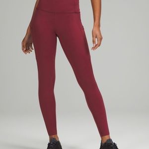 Lululemon Fast and Free brushed fabric High-Rise tight 28” Mulled Wine